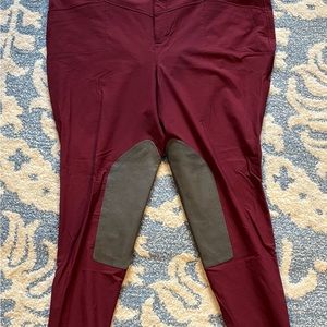 Kerrits Burgundy Riding Pants with Knee Patches size 2x petite length